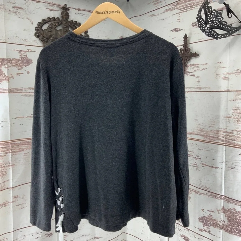 Simply Vera Wang Heather Grey Sweat Shirt XL - Picture 6 of 6